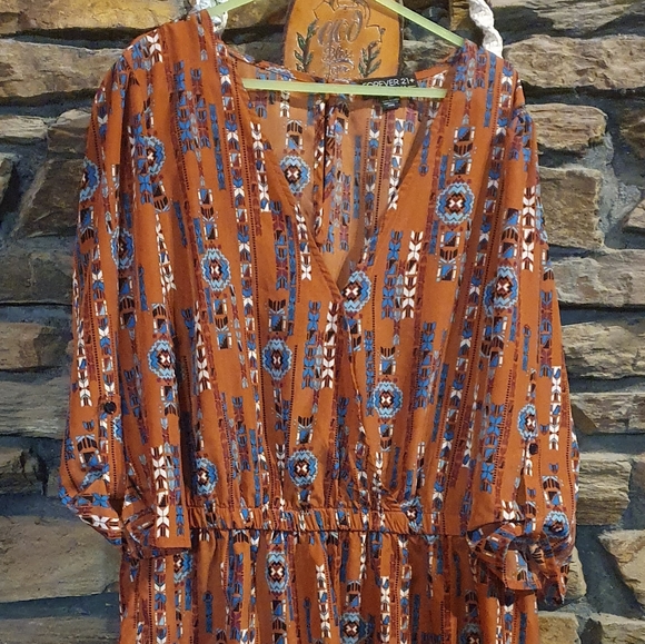 Size 2X Forever 21 geometric pattern playsuit - Picture 3 of 8